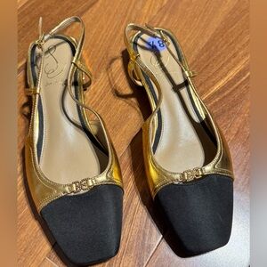 Gold and Black Women's Slingback Sam Edelman Shoes
